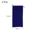 PATIKIL 17x8cm Microfiber Pouch, 3Pcs Soft Storage Drawstring Gift Bag for Glasses Wedding, Dark Blue view 2