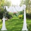 WARM HOME DESIGNS White Chiffon Wedding Arch Drapery Fabric - Pair of 288" (24 Feet or 8 Yards) Luxury Wedding Arch Decorations for Rustic Decor. CHW White & White 288 view 1