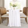 WARM HOME DESIGNS White Chiffon Wedding Arch Drapery Fabric - Pair of 288" (24 Feet or 8 Yards) Luxury Wedding Arch Decorations for Rustic Decor. CHW White & White 288 view 3