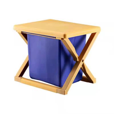 JIARY Portable Camping Toilet Seat Folding Travel Toilet Commode Chair, Potty Chair Collapsible Outdoor Road Toilet for Camping, Fishing, Off-Road Driving, Hiking,Yellow