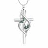 Minicremation Cremation Jewelry Urn Necklaces for Ashes Crystal Butterfly Cross Memorial Pendant for Women Girl Keepsake Gifts Funeral Cross Urn Locket(Green) view 1
