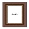 6x10 Frame Brown Beaded Copper Solid Wood Picture Frame Width 2 Inches | Interior Frame Depth 0.5 Inches | Marron Photo Frame | Complete with UV Acrylic, Foam Board Backing & Hanging Hardware view 1