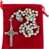 Holy Land Market Medjugorje Stone Rosary - Hand-Carved Apparition Hill Stones, Our Lady Medjugorje, 20 in, Silver Beads view 2