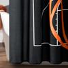 Lush Decor Basketball Game Shower Curtain, 72" W x 72" L, Black & Orange - Kids Sports Themed Bathroom Decor view 4