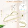 20 Pack Non-Slip Velvet Suit Hangers with 360 Swivel Hook - Space Saving Beige Clothes Hangers, Heavy Duty for Adults view 2
