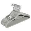 20 Pack of Grey Velvet Non-Slip Suit Hangers with 360Swivel Hook - Heavy Duty, Space Saving, and Perfect for Adult Clothing. view 1