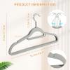 20 Pack of Grey Velvet Non-Slip Suit Hangers with 360Swivel Hook - Heavy Duty, Space Saving, and Perfect for Adult Clothing. view 2
