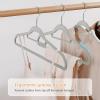 20 Pack of Grey Velvet Non-Slip Suit Hangers with 360Swivel Hook - Heavy Duty, Space Saving, and Perfect for Adult Clothing. view 3