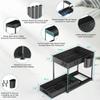 2 Pack Under Sink Organizer with Pull-Out Drawer, 2-Tier Cabinet Storage for Kitchen & Bathroom, Tool-Free Assembly, Fits Cleaning Supplies & Toiletries, Space Saving for Small Cabinets, Black view 3