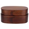 Shanrya Japanese Box, Excellent Craftsmanship Food Box Texture Food Storage Containers 2 Layer Wood for Hiking for Adults view 1