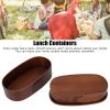 Shanrya Japanese Box, Excellent Craftsmanship Food Box Texture Food Storage Containers 2 Layer Wood for Hiking for Adults view 3