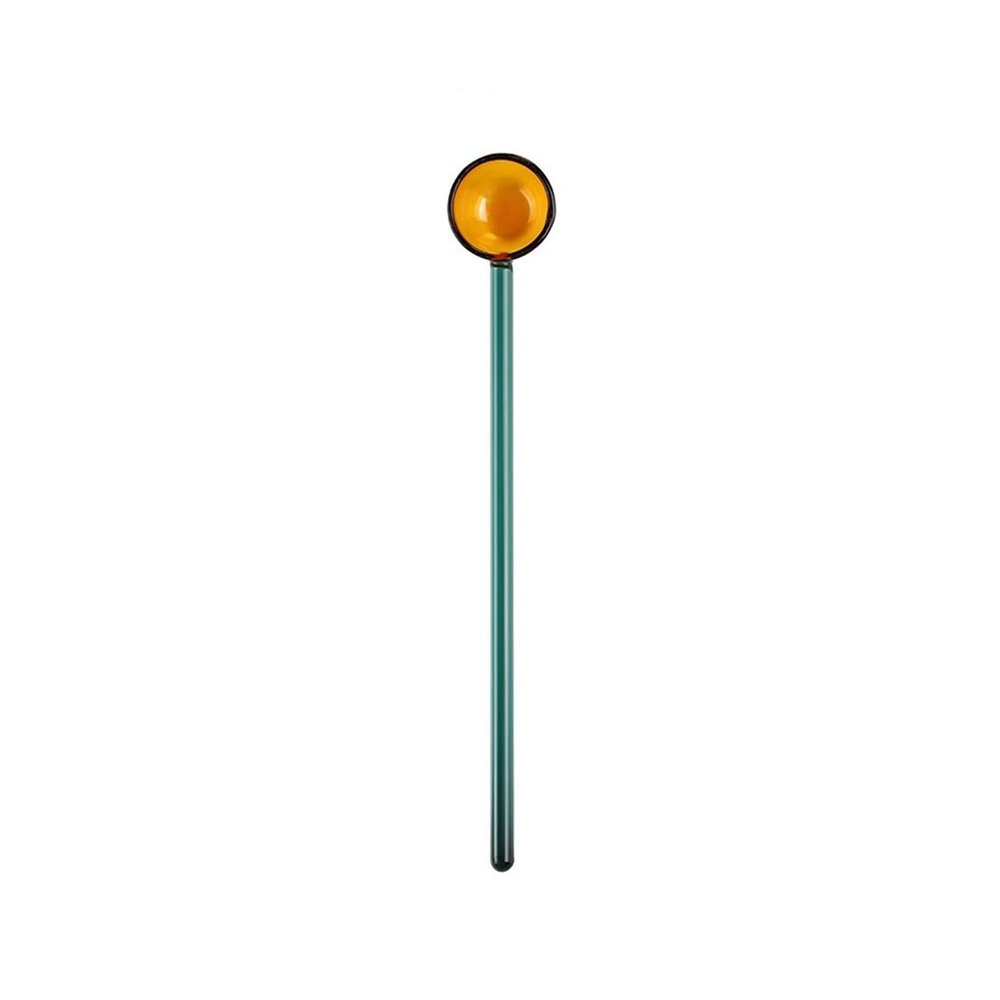 HUHAORAN2021 Soup Spoons Coffee Stirring Spoon Cute Yogurt Dessert Spoon Colorful Transparent Glass Spoon Restaurant Soup Spoon (Color : 4)