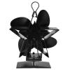 01 02 015 Wood Fan, Zinc Alloy Heat Resistant Fireplace Heat Fan Black 4 Blades for Indoor for Living Room for Home view 2