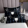 American Flag Bedspread Set Twin Size for Boys, Xmas Elk Antlers Skull Bedding Coverlet for Kid Teen Youth Room Decorative, Fashion Camouflage Camo Duvet Quilted with 1 Pillowcase, Blue Black view 4