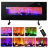 COSTWAY 42 Inches Electric Fireplace, Wall Mounted and Freestanding Fireplace Heater with Remote, Adjustable Temperature 32 to 50 , 8H Timer, 7 Flame Color, Electric Fireplace for Indoor Use, 1400W view 1