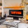 COSTWAY 42 Inches Electric Fireplace, Wall Mounted and Freestanding Fireplace Heater with Remote, Adjustable Temperature 32 to 50 , 8H Timer, 7 Flame Color, Electric Fireplace for Indoor Use, 1400W view 2