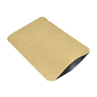 FERENLI 100 Pieces 4.7x7.1 inch (Usable Size 3.9x6.7 inch) Kraft Paper Open Top Vacuum Sealable Bags Mylar Foil Heat Seal Pouches for Sample Food Storage Packaging with Tear Notches