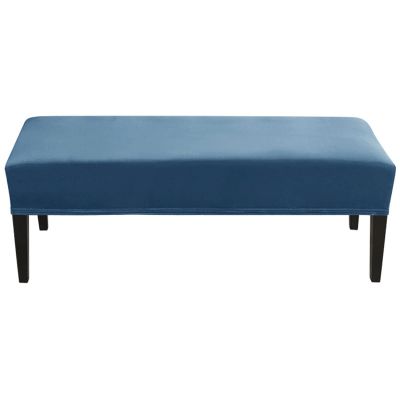 1/2 PCS Velvet Bench Slipcover For Dining Room Stretch Upholstered Dining Chair Covers Elastic Bench Seat Covers Protector For Living Room, Kitchen And Bedroom ( Color : Sapphire blue , Size : 1 pc )