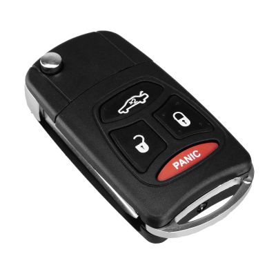 LadyCent 4 Buttons Flip Remote Key Case Shell Fob Car Key Cover, for Jeep Commander Grand Cherokee, for Chrysler Aspen 300