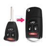 LadyCent 4 Buttons Flip Remote Key Case Shell Fob Car Key Cover, for Jeep Commander Grand Cherokee, for Chrysler Aspen 300 view 2