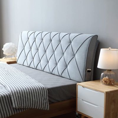 ZZYK Modern Upholstered Bed Backboard Headboard Linen Backrest Pillow Bed Full Size for Bedroom Headboard Cushion Anti-Collision Bed Backboard,E,No headboard 47.2"/120cm