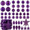 Christmas Ball Ornaments - 43pcs Shatterproof Christmas Tree Decorative Hanging Ornaments with Loop for Xmas Holiday Party Wreath Home Decoration (Purple) view 1