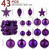 Christmas Ball Ornaments - 43pcs Shatterproof Christmas Tree Decorative Hanging Ornaments with Loop for Xmas Holiday Party Wreath Home Decoration (Purple) view 2