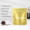 200 Pieces Resealable Mylar Bags(4.3x6.3inch, Matte Gold), Stand Up Zipper Lock Aluminum Foil Bag, Packaging for Small Businesses, Packaging Bags for Food/Nuts Storage view 3