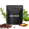 200 Pieces Resealable Mylar Bags(4.3x6.3inch, Matte Black), Smell Proof Stand Up Zipper Lock Aluminum Foil Bag, Packaging for Small Businesses, Packaging Bags for Food/Nuts Storage view 1