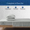 1000-TC King Size 4 Piece Sheet Set - Comfy Sheets - Giza Cotton Hotel Luxury Bed Sheets for Women, Men, Kids & Teens - Deep Pockets Easy-Fits up to 10-12" Mattress (Stripe, Silver Grey) view 3