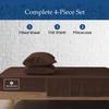 1000-TC King Size 4 Piece Sheet Set - Comfy Sheets - Giza Cotton Hotel Luxury Bed Sheets for Women, Men, Kids & Teens - Deep Pockets Easy-Fits up to 14-16" Mattress (Stripe, Chocolate) view 3