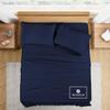 1000-TC Queen Size 4 Piece Sheet Set - Comfy Sheets - Giza Cotton Hotel Luxury Bed Sheets for Women, Men, Kids & Teens - Deep Pockets Easy-Fits up to 10-12" Mattress (Solid, Navy Blue) view 1