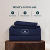 1000-TC Queen Size 4 Piece Sheet Set - Comfy Sheets - Giza Cotton Hotel Luxury Bed Sheets for Women, Men, Kids & Teens - Deep Pockets Easy-Fits up to 10-12" Mattress (Solid, Navy Blue) view 2