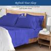 1000-TC Queen Size 4 Piece Sheet Set - Comfy Sheets - Giza Cotton Hotel Luxury Bed Sheets for Women, Men, Kids & Teens - Deep Pockets Easy-Fits up to 10-12" Mattress (Stripe, Royal Blue) view 2