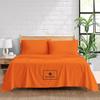 1000-TC Queen Size 4 Piece Sheet Set - Comfy Sheets - Giza Cotton Hotel Luxury Bed Sheets for Women, Men, Kids & Teens - Deep Pockets Easy-Fits up to 22-24" Mattress (Stripe, Orange) view 1