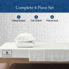 1000-TC King Size 4 Piece Sheet Set - Comfy Sheets - Giza Cotton Hotel Luxury Bed Sheets for Women, Men, Kids & Teens - Deep Pockets Easy-Fits up to 10-12" Mattress (Stripe, White) view 3