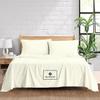 1000-TC Queen Size 4 Piece Sheet Set - Comfy Sheets - Giza Cotton Hotel Luxury Bed Sheets for Women, Men, Kids & Teens - Deep Pockets Easy-Fits up to 22-24" Mattress (Stripe, Ivory) view 1