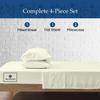 1000-TC Queen Size 4 Piece Sheet Set - Comfy Sheets - Giza Cotton Hotel Luxury Bed Sheets for Women, Men, Kids & Teens - Deep Pockets Easy-Fits up to 22-24" Mattress (Stripe, Ivory) view 3