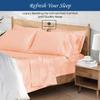 1000-TC Queen Size 4 Piece Sheet Set - Comfy Sheets - Giza Cotton Hotel Luxury Bed Sheets for Women, Men, Kids & Teens - Deep Pockets Easy-Fits up to 14-16" Mattress (Stripe, Peach) view 2