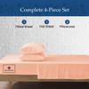 1000-TC Queen Size 4 Piece Sheet Set - Comfy Sheets - Giza Cotton Hotel Luxury Bed Sheets for Women, Men, Kids & Teens - Deep Pockets Easy-Fits up to 14-16" Mattress (Stripe, Peach) view 3