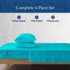 1000-TC King Size 4 Piece Sheet Set - Comfy Sheets - Giza Cotton Hotel Luxury Bed Sheets for Women, Men, Kids & Teens - Deep Pockets Easy-Fits up to 10-12" Mattress (Stripe, Turquoise) view 3