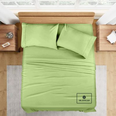 1000-TC King Size 4 Piece Sheet Set - Comfy Sheets - Giza Cotton Hotel Luxury Bed Sheets for Women, Men, Kids & Teens - Deep Pockets Easy-Fits up to 10-12" Mattress (Solid, Sage Green)