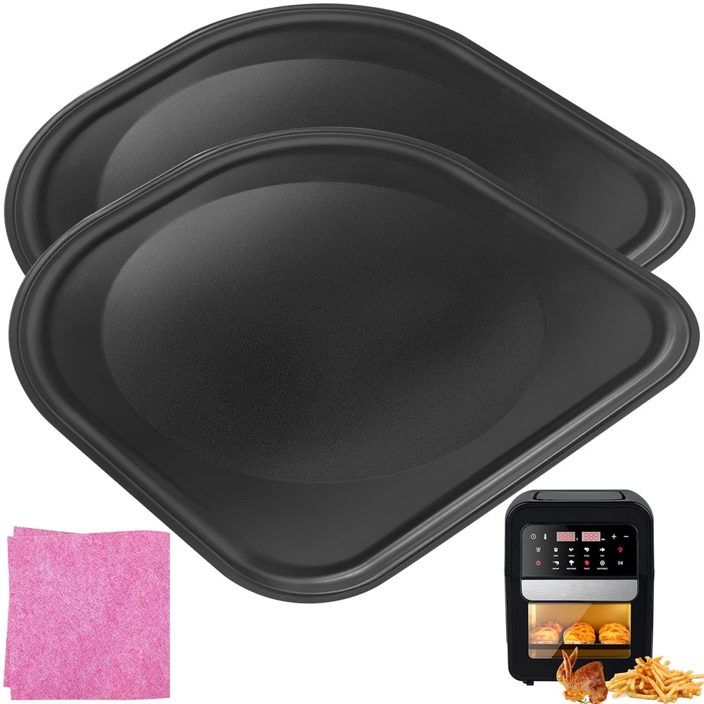 GSZN 2PCS Air Fryer Drip Tray for PowerXL 6QT 10QT Air Fryers Oven, Upgraded Oil Drip Pan, Crumb Tray Replacement Parts for PowerXL Vortex Air Fryer Pro Plus, Nonstick, Dishwasher Safe