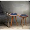 andesign-us Round Wooden Side Tables, Portable Coffee Tables, End Tables for Living Room and Bedside, Marble Look  Set of 2 view 2
