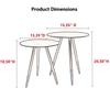 andesign-us Round Wooden Side Tables, Portable Coffee Tables, End Tables for Living Room and Bedside, Marble Look  Set of 2 view 3