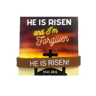 Biblebanz 50 He Lives He Is Risen Bracelets with Cards  Christian Easter Church Favors Bulk