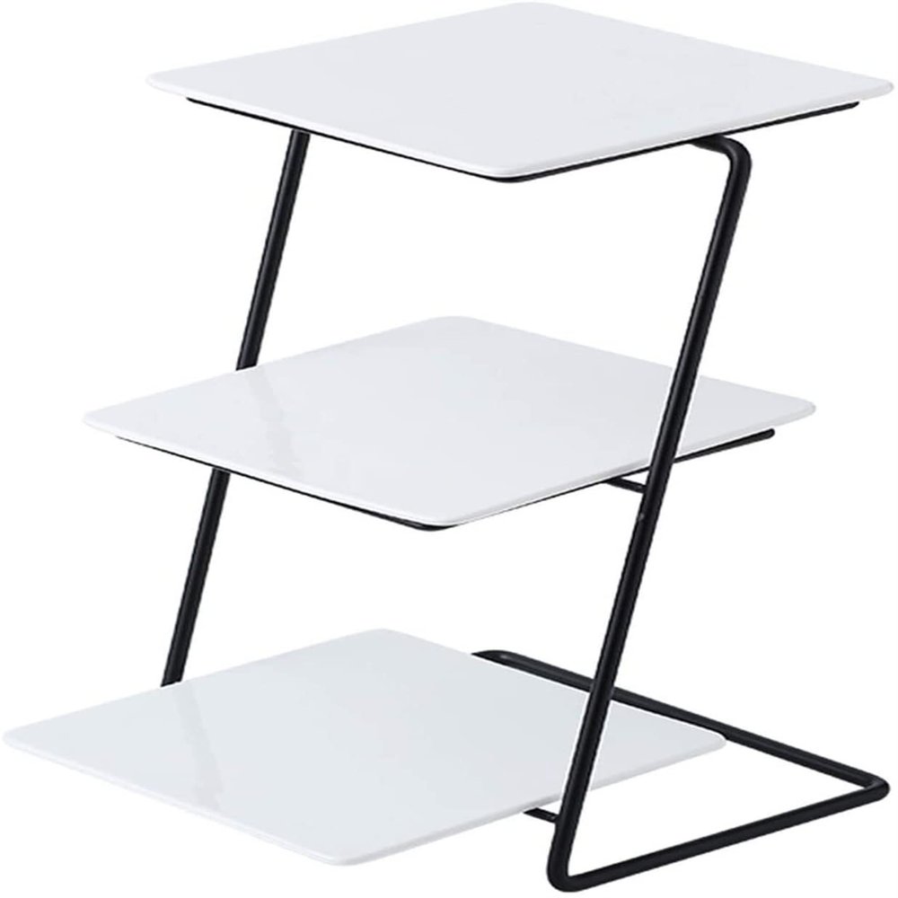 3-layer Cupcake Display Stands Square White Ceramic Trays Pasta Plates Can Be Used Separately Dessert Racks Fruit Bowls