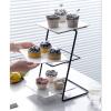 3-layer Cupcake Display Stands Square White Ceramic Trays Pasta Plates Can Be Used Separately Dessert Racks Fruit Bowls view 4