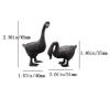 2 Pcs Black Handmade Brass Goose Miniatures Figurine, Antique Bronze Animal Garden Statue Sculpture Home Children's Room Decor Craft Collection Ornament view 2