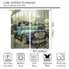 Vintage Car Curtains,Retro Rustic Truck Antique Blue Old Truck Sound Dampening Curtains for Kids Livingroom Kitchen Bedroom Curtains, 2 Panels,63x63in view 2